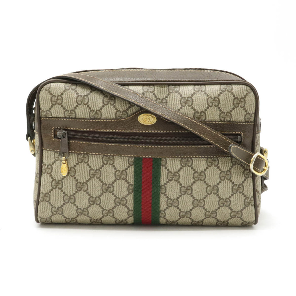 Gucci GG Plus Sherry Crossbody Bag Beige Cream Mocha Brown